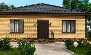 Проекты одноэтажных домов из кирпича | Строй-Ктм - Костомукша от 3675 рублей