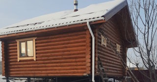 Баня из оцилиндрованного бревна под ключ в Костомукше - от 136474 рублей