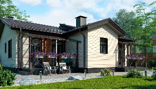 Проекты одноэтажных домов с гостиной от Строй-Ктм в Костомукше - от 314940 рублей